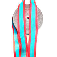 Ruban moire turquoise liseret rouge