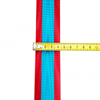 Ruban moire turquoise rouge